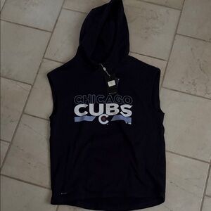 Chicago Cubs Sleeveless Hooded Tee - Navy
